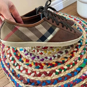 Burberry Nova Canvas Cognac  Leather Sneakers